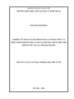 01050005838 tomtat nghiên cứu Đề xuất giải pháp nâng cao nhận thức và thực hành trường học xanh tại trường trung học phổ thông chu văn an, tỉnh hải dương