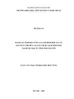01050005828 noi dung Đánh giá tính bền vững của mô hình hợp tác xã sản xuất chè hữu cơ gắn với du lịch sinh thái tại huyện Đại từ, tỉnh thái nguyên