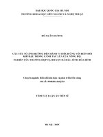01050005800 tom tat các yếu tố Ảnh hưởng Đến hành vi thích Ứng với biến Đổi khí hậu trong canh tác lúa của nông hộ nghiên cứu trường hợp tại huyện Đà bắc, tỉnh hòa bình