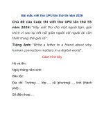 Bài mẫu viết thư upu lần thứ 55 năm 2026