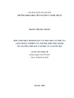 01050005823 bối cảnh thực hành di sản văn hóa phi vật thể của cộng Đồng nghiên cứu trường hợp thực hành tín ngưỡng thờ mẫu tam phủ của người việt