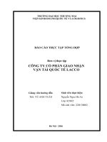 Báo cáo thực tập khoa kinh tế và kinh doanh quốc tế trường Đại học thương mại tại công ty cổ phần giao nhận vận tải quốc tế lacco