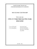 Báo cáo thực tập khoa kinh tế và kinh doanh quốc tế tại công ty tnhh thiết bị công nghệ bình minh