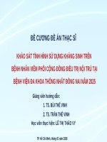 Đề Án Tốt Nghiệp Thạc Sĩ Khảo Sát Tình Hình Sử Dụng Kháng Sinh.pptx