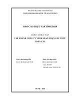 Báo cáo thực tập khoa kinh tế và kinh doanh quốc tế tại chi nhánh công ty TNHH giao nhận gấu trúc Toàn Cầu