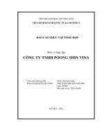 Báo cáo thực tập khoa kinh tế và kinh doanh quốc tế tại công ty tnhh poong shin vina