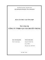 Báo cáo thực tập khoa kinh tế và kinh doanh quốc tế tại công ty tnhh vận tải chuyên thắng
