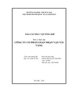 Báo cáo thực tập khoa kinh tế và kinh doanh quốc tế tại công ty cổ phần giao nhận vận tải vàng