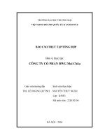Báo cáo thực tập khoa kinh tế và kinh doanh quốc tế tại công ty cp bwg mai châu