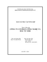 Báo cáo thực tập khoa kinh tế và kinh doanh quốc tế tại công ty cổ phần Đầu tư và công nghệ osb
