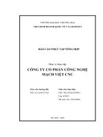Báo cáo thực tập khoa kinh tế và kinh doanh quốc tế tại công ty cổ phần công nghệ Mạch Việt CNC