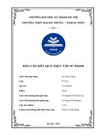 Báo cáo kết quả thực tập sư phạm trường thpt hai bà trưng – thạch thất