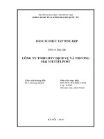 Báo cáo thực tập khoa kinh tế và kinh doanh quốc tế tại công ty TNHH MTV dịch vụ và thương mại Viettelpost