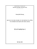 Quản lý các dự Án Đầu tư xây dựng của công ty cổ phần xây dựng số 1 bắc giang