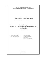 Báo cáo thực tập khoa kinh tế và kinh doanh quốc tế tại công ty tnhh vận chuyển quốc tế nhất tín