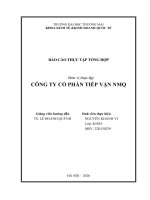 Báo cáo thực tập khoa kinh tế và kinh doanh quốc tế tại công ty cổ phần tiếp vận nmq