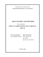Báo cáo thực tập khoa kinh tế và kinh doanh quốc tế tại công ty tnhh thương mại và dịch vụ phú sỹ
