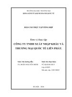 Báo cáo thực tập khoa kinh tế và kinh doanh quốc tế tại công ty tnhh xnk và thương mại quốc té liên phát