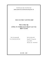 Báo cáo thực tập khoa kinh tế và kinh doanh quốc tế tại công ty tnhh giao nhận vận tải biển xanh