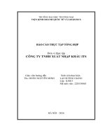 Báo cáo thực tập khoa kinh tế và kinh doanh quốc tế tại công ty tnhh xuất nhập khẩu its
