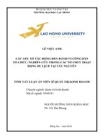 Tóm tắt các yếu tố tác Động Đến hành vi công dân tổ chức nghiên cứu trong các tổ chức hoạt Động du lịch tại tây nguyên