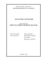 Báo cáo thực tập khoa kinh tế và kinh doanh quốc tế tại công ty cổ phần tập Đoàn macstar