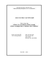 Báo cáo thực tập khoa kinh tế và kinh doanh quốc tế tại công ty cổ phần công nghệ công nghiệp bưu chính viễn thông
