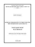 02050008019 tom tat Đánh giá tính hấp dẫn phố cổ hà nội Đối với khách du lịch châu Âu