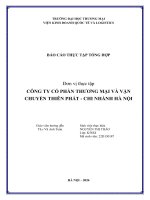 Báo cáo thực tập khoa kinh tế và kinh doanh quốc tế tại công ty cổ phần thương mại và vận chuyển thiên phát