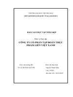 Báo cáo thực tập khoa kinh tế và kinh doanh quốc tế tại công ty cổ phần tập Đoàn thực phẩm liên việt xanh