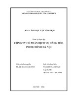 Báo cáo thực tập khoa kinh tế và kinh doanh quốc tế tại công ty cổ phần dịch vụ hàng hóa
