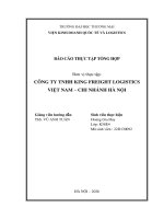 Báo cáo thực tập khoa kinh tế và kinh doanh quốc tế tại công ty TNHH King Freight logistics Việt Nam – chi nhánh Hà Nội