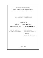Báo cáo thực tập khoa kinh tế và kinh doanh quốc tế tại công ty tnhh Đầu tư thương mại và xây dựng sơn ngọc