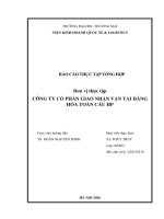 Báo cáo thực tập khoa kinh tế và kinh doanh quốc tế tại công ty cổ phần giao nhận vận tải hàng hóa toàn cầu hp
