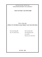 Báo cáo thực tập khoa kinh tế và kinh doanh quốc tế tại công ty cp giao nhận vận tải con ong