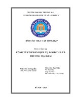 Báo cáo thực tập khoa kinh tế và kinh doanh quốc tế tại công ty cổ phần dịch vụ logisitcs và thương mại klm