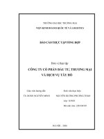 Báo cáo thực tập khoa kinh tế và kinh doanh quốc tế tại công ty cổ phần Đầu tư, thương mại và dịch vụ tây hồ