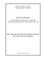 Đề tài nghiên cứu khoa học: Phát triển du lịch sinh thái tại rừng ngập mặn Phù Long (Cát Bà - Hải Phòng)