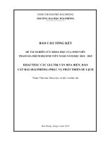 Đề tài nghiên cứu khoa học: Khai thác các giá trị văn hoá biển, đảo Cát Hải (Hải Phòng) phục vụ phát triển du lịch