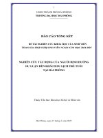 Đề tài nghiên cứu khoa học: Nghiên cứu tác động của người định hướng dư luận đến khách du lịch trẻ tuổi tại Hải Phòng