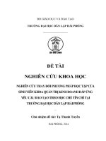 Đề tài nghiên cứu khoa học: Nghiên cứu thay đổi phương pháp học tập của sinh viên khoa quản trị kinh doanh đáp ứng yêu cầu đào tạo theo học chế tín chỉ tại trường Đại học Dân lập Hải Phòng