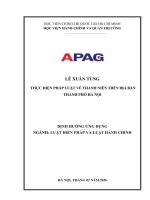 Thực hiện pháp luật về thanh niên trên Địa bàn thành phố hà nội