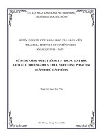 Đề tài nghiên cứu khoa học: Sử dụng công nghệ thông tin trong dạy học Lịch sử ở trường THCS. Thực nghiệm sư phạm tại thành phố Hải Phòng