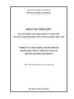 Đề tài nghiên cứu khoa học: Nghiên cứu hoạt động chuyển đổi số trong đào tạo cử nhân du lịch tại Trường Đại học Hải Phòng