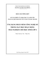 Đề tài nghiên cứu khoa học: Ứng dụng phần mềm công nghệ số trong dạy học Hoạt động trải nghiệm cho học sinh lớp 4