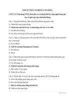 ĐÁP ÁN TRẮC NGHIỆM CUỐI KHÓA - GVPT 15: Ứng dụng CNTT khai thác và sử dụng thiết bị công nghệ trong dạy học và giáo dục học sinh phổ thông