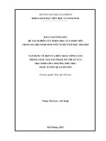 Đề tài nghiên cứu khoa học: Vận dụng vẻ đẹp của điêu khắc đình làng trong sáng tạo sản phẩm mĩ thuật của học sinh lớp 4 Trường Tiểu học Ngọc Xuyên, quận Đồ Sơn
