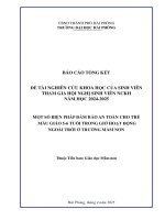 Đề tài nghiên cứu khoa học: Một số biện pháp đảm bảo an toàn cho trẻ mẫu giáo 5-6 tuổi trong giờ hoạt động ngoài trời ở Trường Mầm non