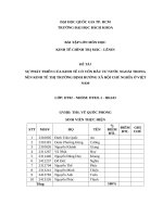 Sự phát triển của kinh tế có vốn Đầu tư nước ngoài trong nền kinh tế thị trường Định hướng xã hội chủ nghĩa Ở việt nam