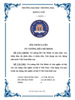 Tư tưởng hồ chí minh về nhà nước của nhân dân, do nhân dân, vì nhân dân  vận dụng vào xây dựng nhà nước việt nam hiện nay